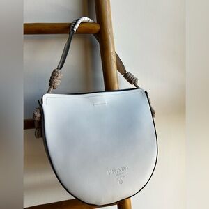 Prada Cream Leather Shoulder Bag